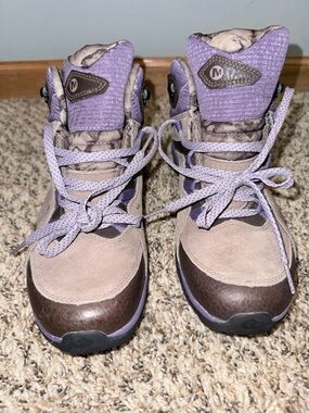 Merrel Purple and Brown Lace-Up Outdoor Boots